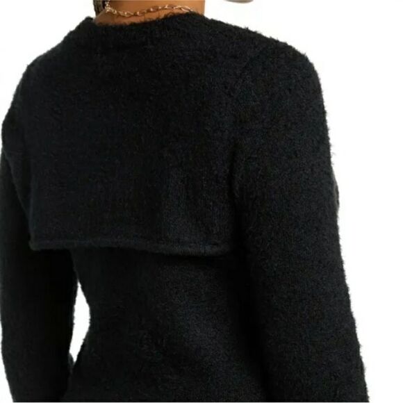 NWOT Nordstrom BP Black Fuzzy Sweater Set -- 1X - Picture 4 of 13